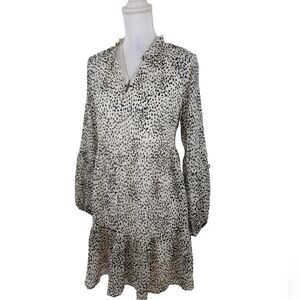 Express Animal Print Mini Dress Ivory/Black Lined Size S NWT.